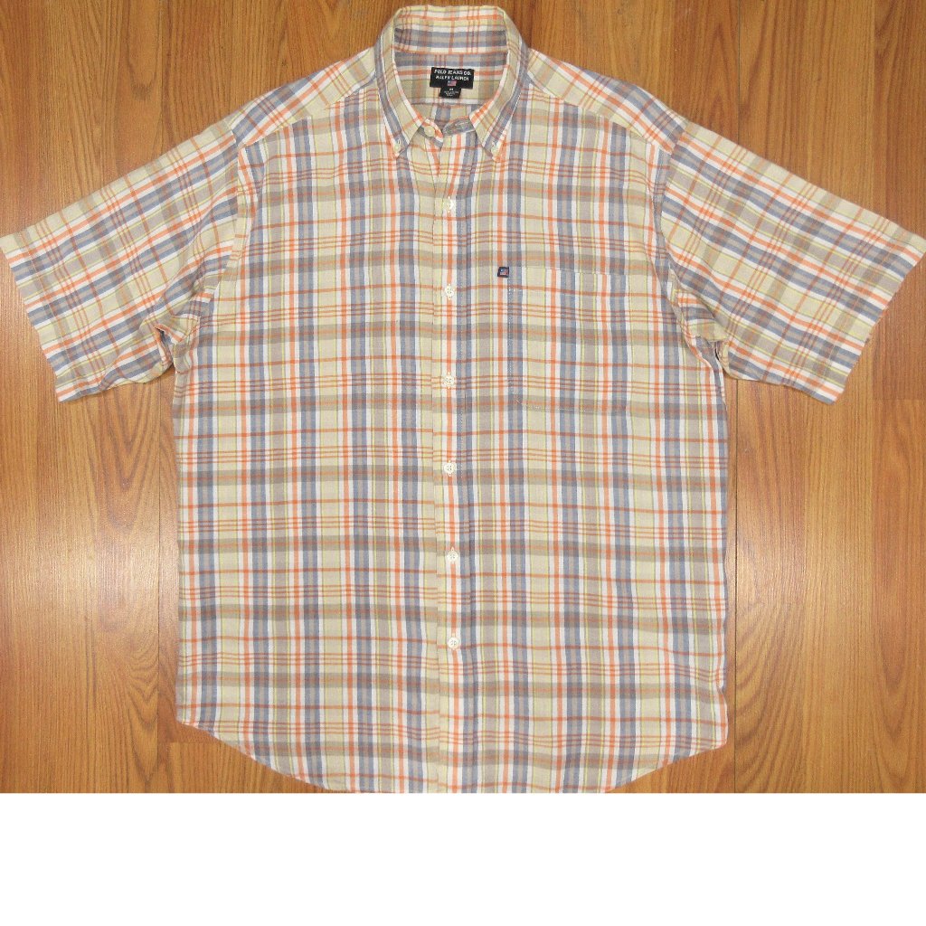 Polo Jeans Co. Ralph Lauren Regular Fit 100% Cotton Shirt Plaid Sz Medium, M